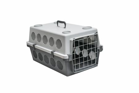 Переноски Yami Yami транспортировка Переноска для животных пластиковая с металлической дверцей, серый (58х36х31 см)