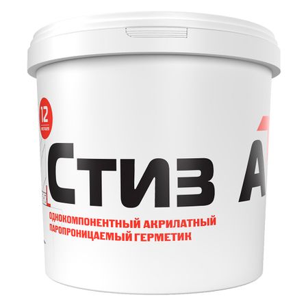 Герметик акриловый паропроницаемый наружный Стиз А Марка 12 белый 3 кг