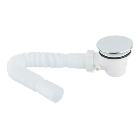 Сифон для душевого поддона Erlit 40 мм гофрированный с выпуском d46-60 мм с соединением 32/40 мм (9923088001) слив перелив для ванны и глубокого поддона unicorn прямоточный пластиковые чашки с гибкой трубой