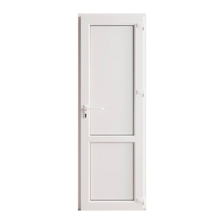 Металлопластиковая дверь VEKA 2050х800 мм алюминиевый порог белая правая глухая