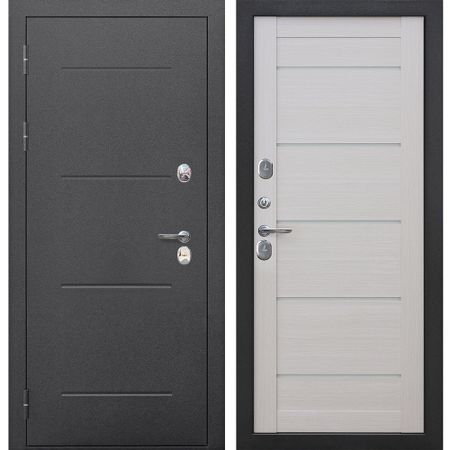 Дверь входная с терморазрывом Ferroni Isoterma левая антик серебро - лиственница бежевая 960х2050 мм подарочная коробка металлик серебро средняя