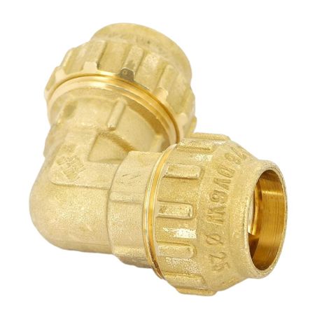 Угол ПНД Tiemme компрессионный 25х25 мм латунь