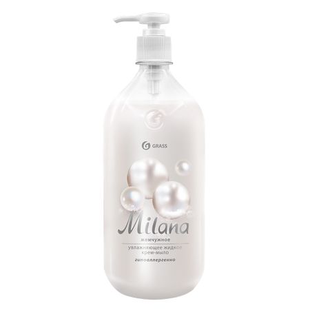 Жидкое мыло Grass Milana жемчужное с дозатором 1 л жидкое мыло evo для интимной гигиены для чувствительной 200 мл