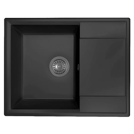 Мойка для кухни Florentina Консул 64х50х20 см врезная с крылом с сифоном кварц антрацит
