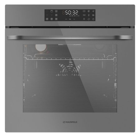 Духовой шкаф электрический встраиваемый Maunfeld EOEH7614LGR 595 мм серый духовка электрическая maunfeld aeoc 575s 60см 57л 6режимов гриль серый