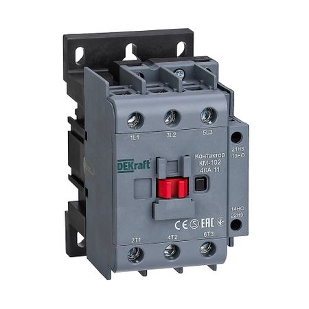 Контактор модульный Dekraft КМ-102 230 В 40 А тип AC 1НО+1НЗ (22006DEK)