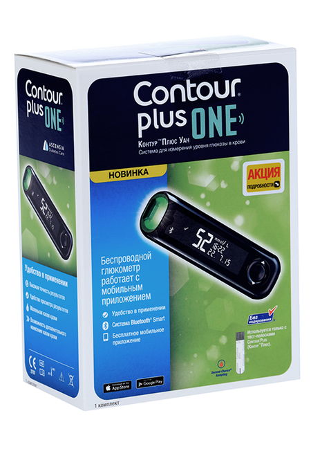 Глюкометр Контур Плюс Уан (система д/изм уровня глюкозы в крови), со шприц-ручкой