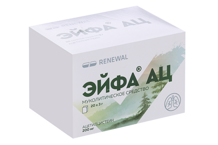 Эйфа АЦ 200 мг, 3 г, 20 шт, гранулы для приготовления раствора для приема внутрь