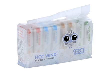 Набор LOVULAR HOT WIND влажные салфетки детские антибактериальные, 10 шт, 8 шт