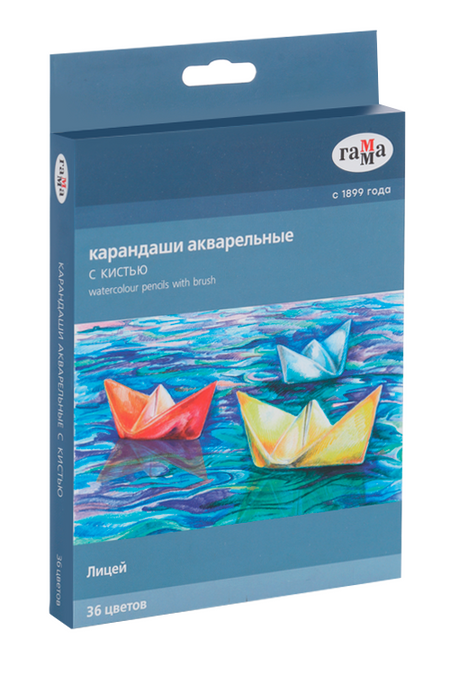 Карандаши Гамма цветные акварельные 36 цветов с кистью шестигранные карандаши ные 12цв акварельные с кистью классические к к гамма