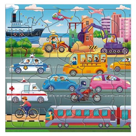 Настольная игра ГЕОДОМ Пазл фигурный на подложке Транспорт фигурный дырокол cjec 1 5 см