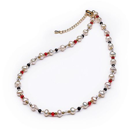 Колье MILETTA Чокер жемчужный на шею из натуральных камней Жемчуг белый шпинель гематит jrealmer   точилных камней xebec 8 шт