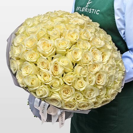 Букет живых цветов STUDIO FLORISTIC Букет белых Роз Кения 40 см 101 шт «Чистота Небес» художественный альбом встречайте вас в мире благословение небес tgcf xie lian hua cheng
