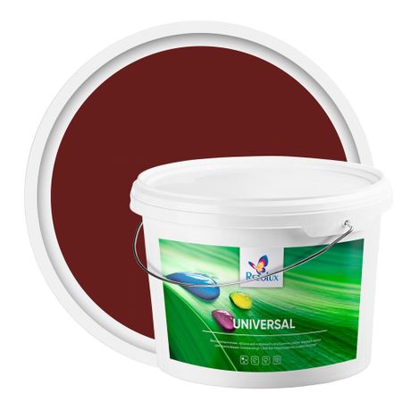 Краска фасадная Rezolux Universal резиновая акриловая красно-коричневая 14 кг