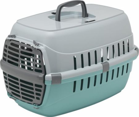 Переноски Moderna Переноска Roadrunner с пластиковой дверцей, 48,5x32,3x30,1 см, светло-голубой RECYCLED (Бельгия) (48,5х32х30 см)