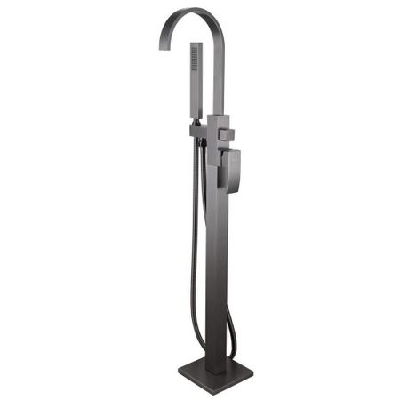 Смеситель для ванны напольный Abber Wasserfall никель однорычажный с лейкой (AF8615NG)