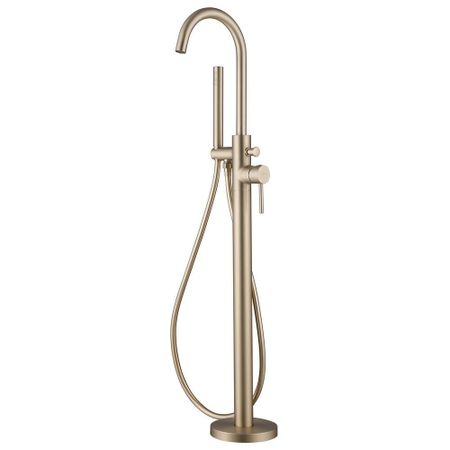 Смеситель для ванны напольный Abber Wasser Kreis золото матовое однорычажный с лейкой (AF8115GN)