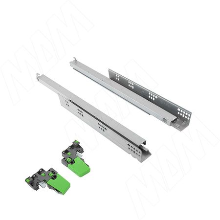 VEKTOR.PRO LS направляющие 500 мм, ниж. крепления, полн. выдвижения, плав. закрывания, 3D фиксаторы, для плиты 18мм (V.PRO.LS500.18) vektor bs45 soft направляющие 400 мм шариковые h45 полн выдвижения плав закрывания 1045 16sc