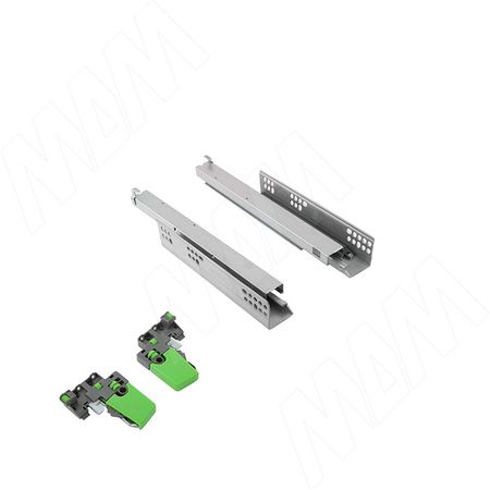 VEKTOR.PRO LS направляющие 350 мм, ниж. крепления, полн. выдвижения, плав. закрывания, 3D фиксаторы, для плиты 18мм (V.PRO.LS350.18) vektor bs45 soft направляющие 400 мм шариковые h45 полн выдвижения плав закрывания 1045 16sc