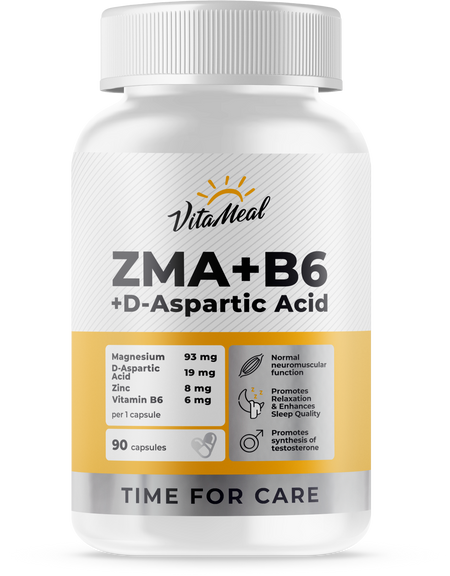 ZMA, тестостерон для мужчин, бустер тестостерона, ЗМА (цинк витамины для мужчин), 90 капсул, VitaMeal