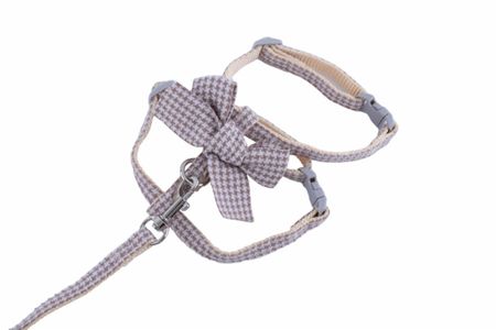 Ошейники, шлейки WOGY Набор для кошек из поводка и шлейки с бантом, в ассортименте (70 г)