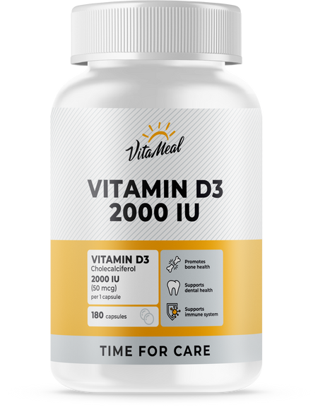 Витамин Д3 2000ME, 180 капсул, VitaMeal