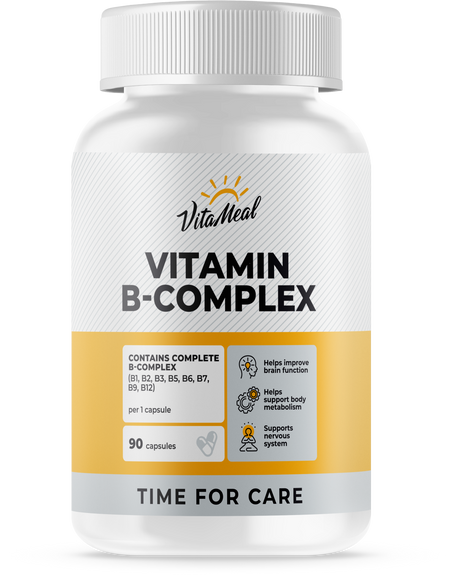 Витамины группы B + Biotin, комплекс витаминов b, b complex, 90 капсул VitaMeal