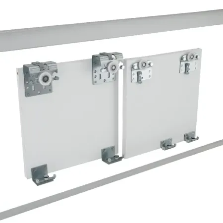 Комплект системы для раздвижных дверей Лион 200.2 см две двери цвет серебро