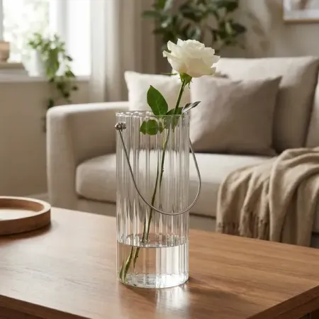 Ваза стекло цвет прозрачный h30 см прозрачный пластиковый для растений