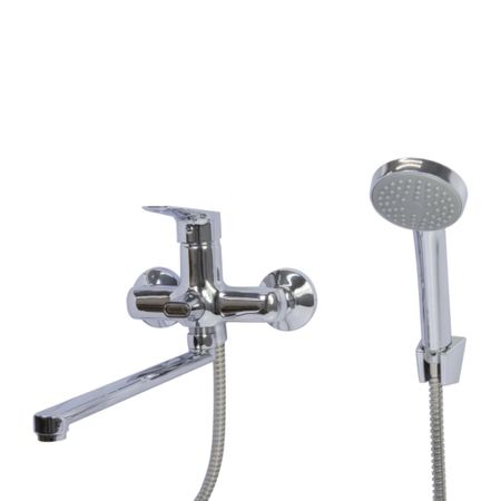 Смеситель для ванны Mixline ML14-02 хром однорычажный с длинным изливом с лейкой (556605) ch 70 гидравлические штампы для пробивки шлицевых отверстий гидравлическая ручная штамповка с длинным отверстием