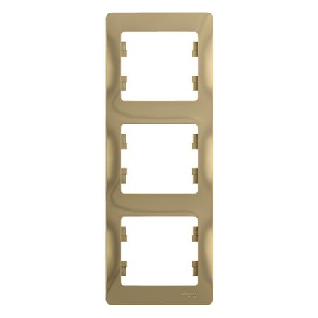 Рамка Systeme Electric Glossa трехместная титан (GSL000407)