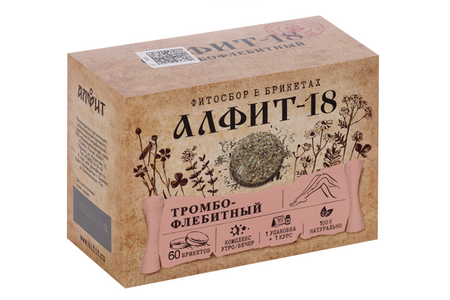 Алфит 18 Тромбофлебитный, 2 г, 60 шт, брикеты