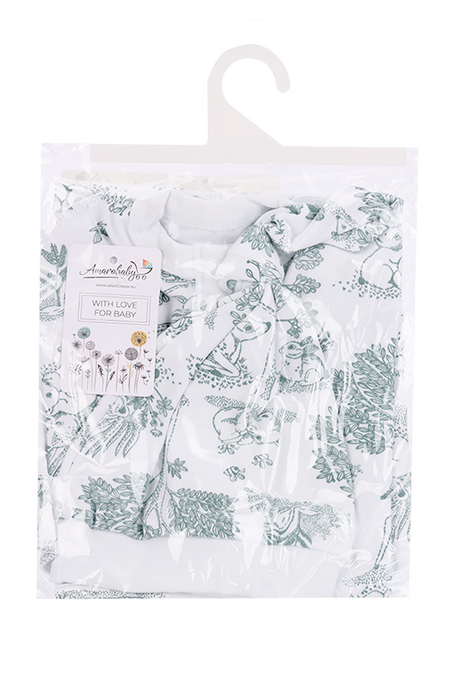 Пеленка АмароБеби кокон на молнии Софт Хагс с шапочкой Лесная сказка