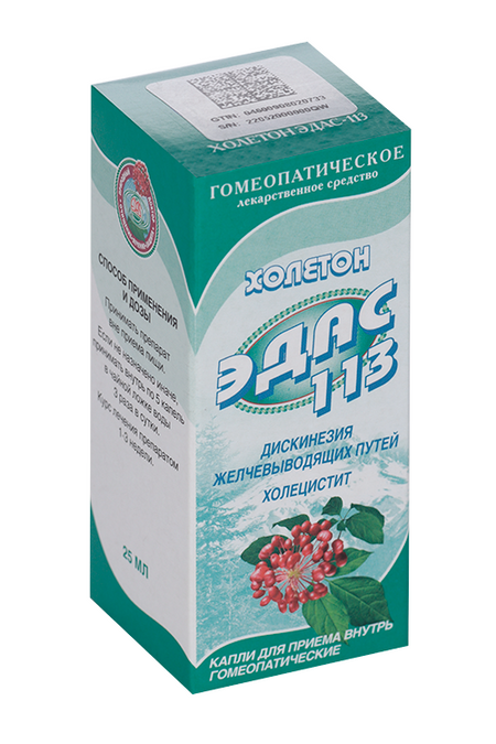 Холетон Эдас-113, 25 мл, капли для приема внутрь гомеопатические