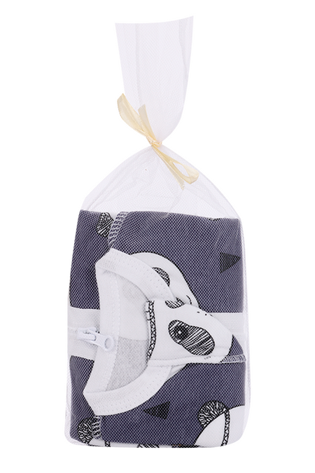 Пеленка-кокон Мьельк с шапочкой Панды черный/синий/желтый/белый