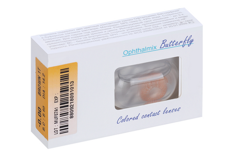 Контактные линзы цветные Офтальмикс Butterfly 1-Color коричневый D - 0.00 DIA 14.2, 2 шт