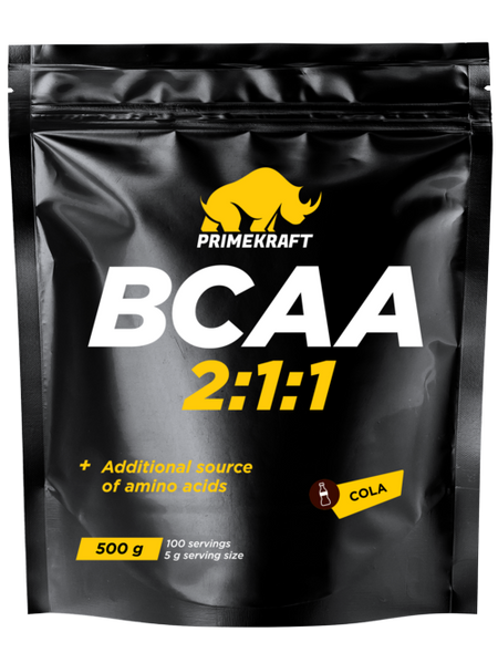 Аминокислоты BCAA 2:1:1 Prime Kraft 100 порций кола, 500 г