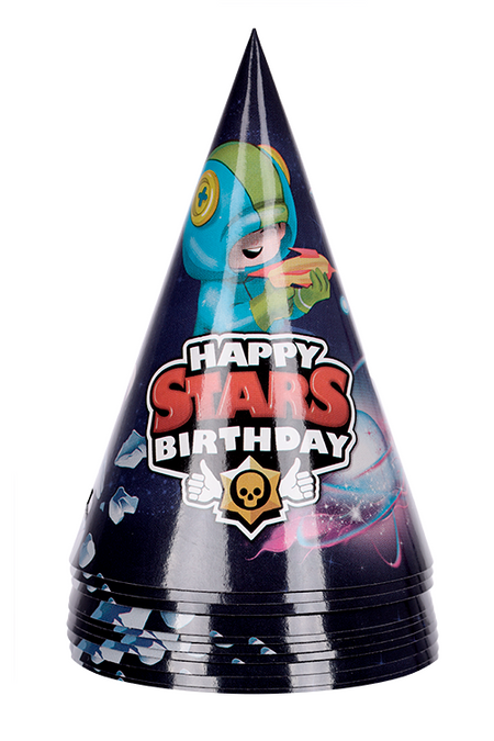 Колпак Страна Карнавалия бумажный Stars 10 шт