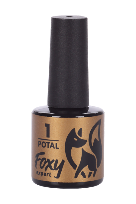Гель-лак FOXY EXPERT с поталью полупрозначный с золотыми хлопьями №01 8 мл