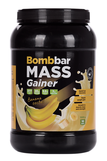 Коктейль Bombbar Гейнер Банановый коктейль, 1 000 г
