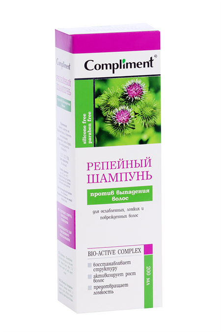 Шампунь Compliment Репейный против выпадения волос, 200 мл