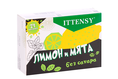 Иттенси со вкусом лимона и мяты б/сахара, 2,5 г, 24 шт, пастилки для рассасывания