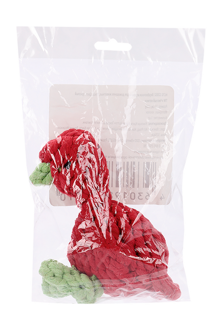 Игрушка Чистый котик д/домашних животных веревочная утка 15 см красный