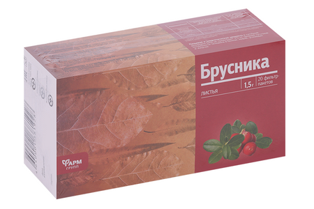 Брусника листья Фармгрупп, 1,5 г, 20 шт, фильтр-пакет