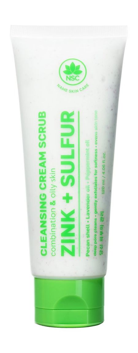 NSC Name Skin Care Zinc + Sulfur Cleansing Cream Scrub цинк цинк пиколинат zinc picolinate для иммунитета для 120 капсул vitameal