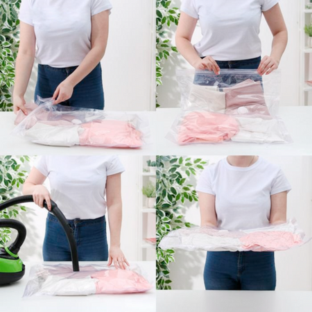 Вакуумный пакет д/хранения одежды Лаванда 60х80 см ароматизированный прозрачный