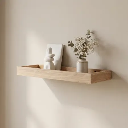 Настенная полка KONSENSA 40x15см со скрытым креплением МДФ цвет дуб подвесная книжная полка счетчик книг