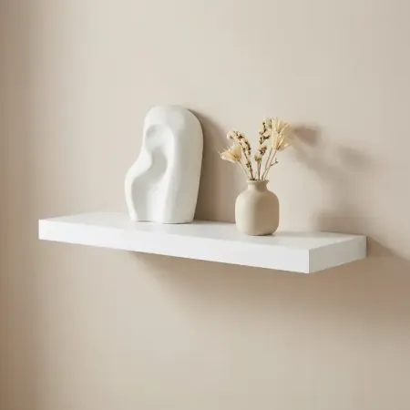 Настенная полка KONSENSA 60x23.5 см со скрытым креплением МДФ цвет белый деревянная плавающая полка в форме капли