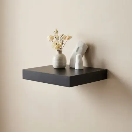 Настенная полка KONSENSA 23x23.5 см со скрытым креплением МДФ цвет черный moonbiffy настенная полка для ванной и кухни