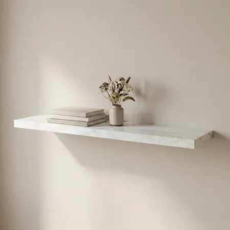 Настенная полка KONSENSA 100x23.5 см со скрытым креплением МДФ цвет светлый мрамор подвесная книжная полка счетчик книг